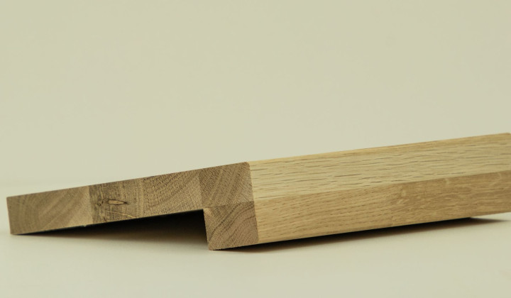 End profile of an oak window sill
