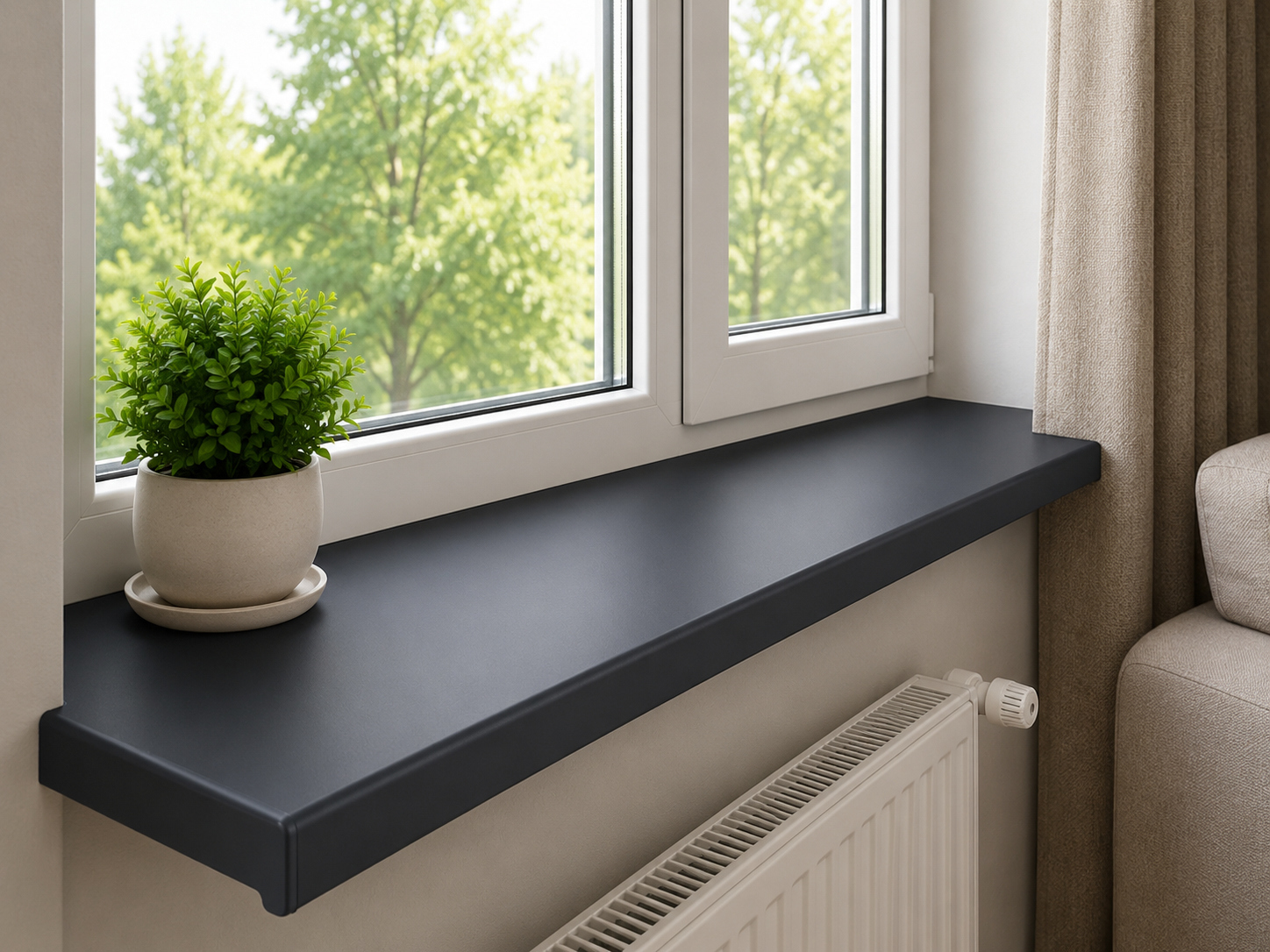 Matt Anthracite PVC window sill