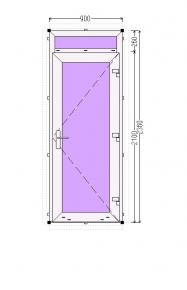 Door Z (opens inwards) PVC 900 x 2360 mm